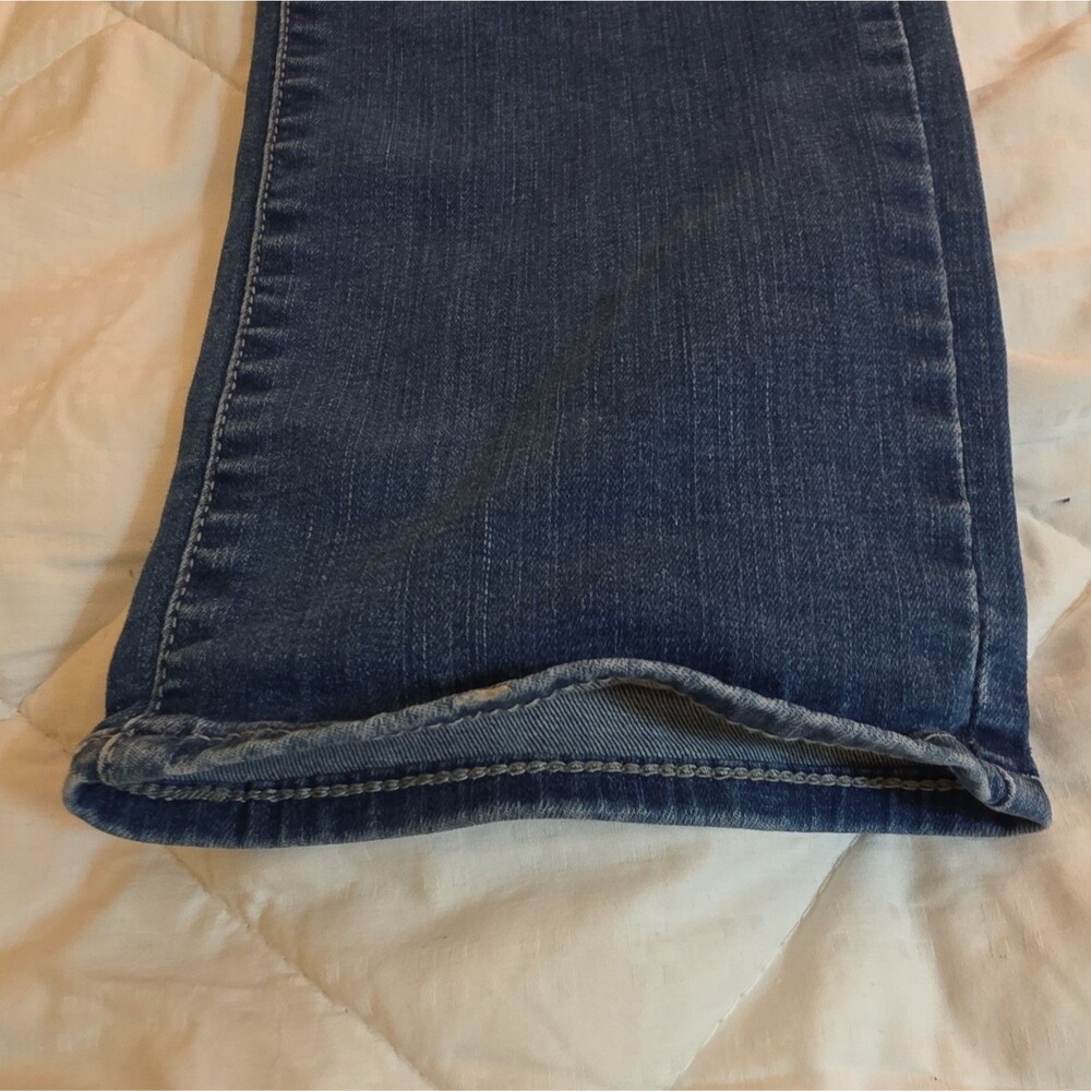 Levi's Womens Skinny Jeans - Blue Solid Medium Wash Mid Rise 5-Pocket Button - Picture 6 of 11
